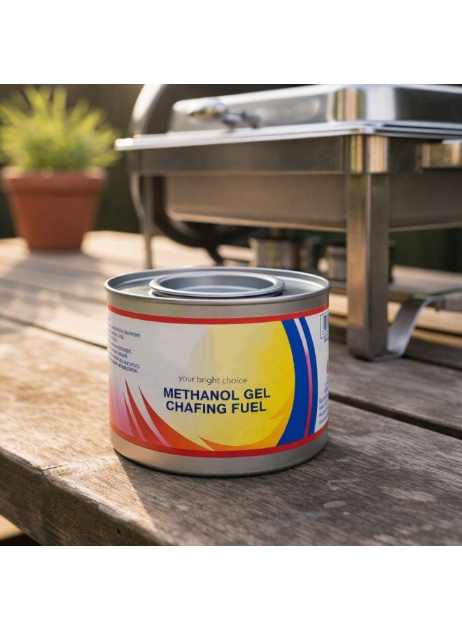 195g Methanol Gel Chafing Fuel, 3 Hour Long Burning Food Warmer, Safe & Odorless Gel Fuel for Buffets, Catering Events, Camping & Party Warmers - Image 2